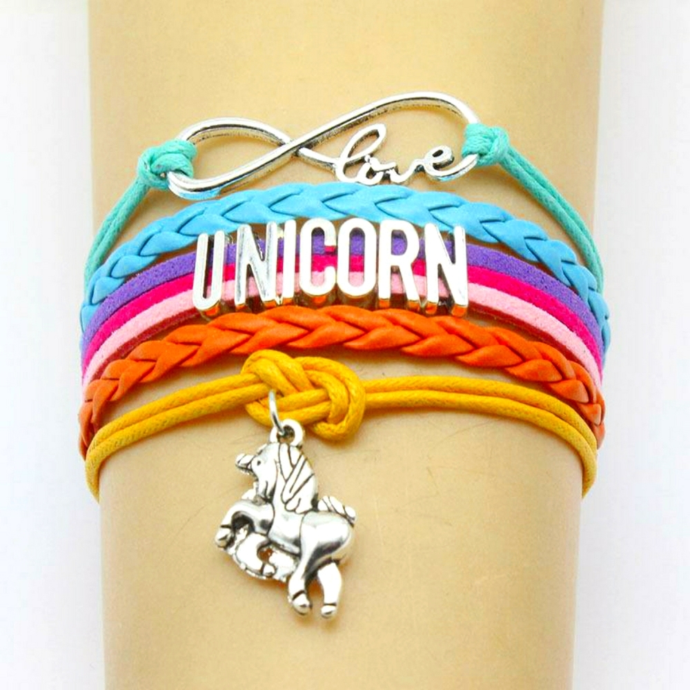 Unicorn Braided Bracelet Multi Color